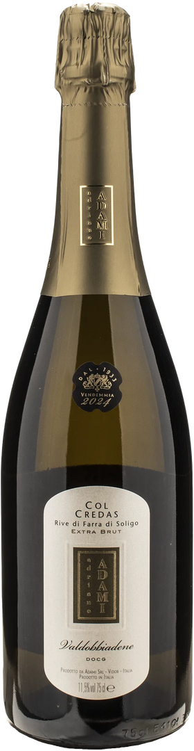 Adami Valdobbiadene Prosecco Rive di Farra di Soligo Extra Brut Col Credas 2024 - Bottle Hero
