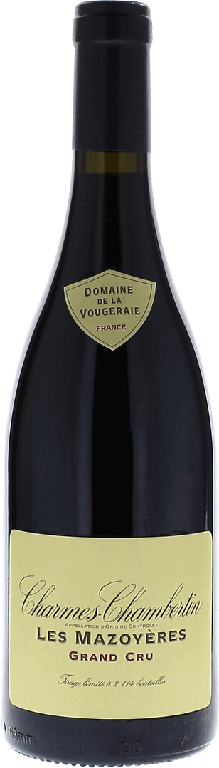 Charmes Chambertin Les Mazoyères Grand Cru Domaine Vougeraie, 2022 - Bottle Hero