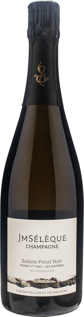JM Seleque Champagne Soliste Pinot Noir Pierry 1er Cru Les Gayeres Extra Brut 2018 - Bottle Hero