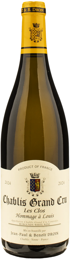 Jean Paul & Benoit Droin Chablis Grand Cru Les Clos Hommage a Louis 2024 - Bottle Hero