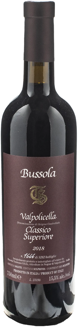 Tommaso Bussola Valpolicella Classico Superiore TB 2018 - Bottle Hero